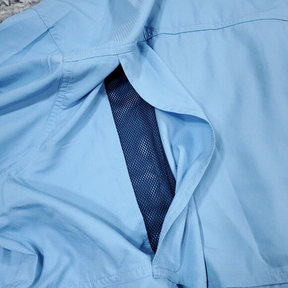 Columbia Omni Shade Men's Silver Ridge Utility Lite Shirt Light Blue Size 3X - Picture 7 of 9